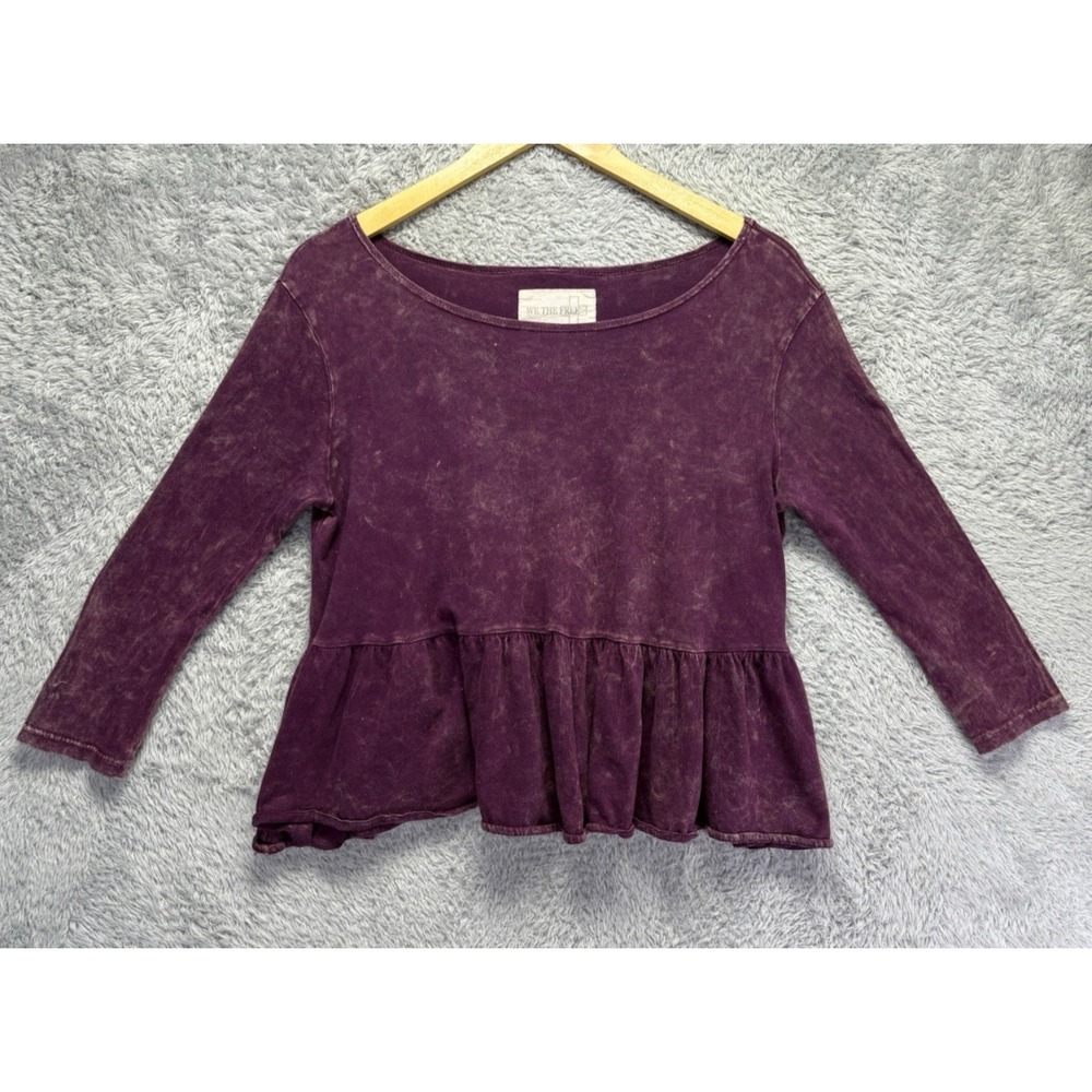 We the Free People Small Magenta Project Social T In A Line‎ Peplum Tee Shirt - Picture 5 of 9